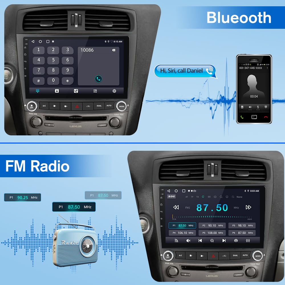 Vratzn Android 13 Car Stereo Radio for Lexus IS250 IS300 IS200