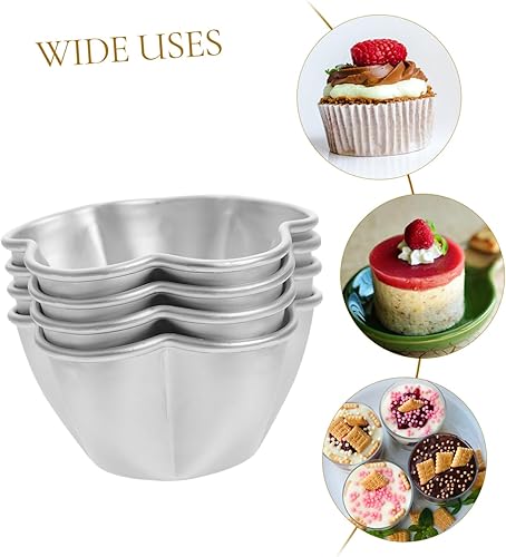 Miniatura 5 de Kichvoe 4 moldes para pudín para tartas, bordes de flores para hornear, postres, magdalenas y tartas, panadería