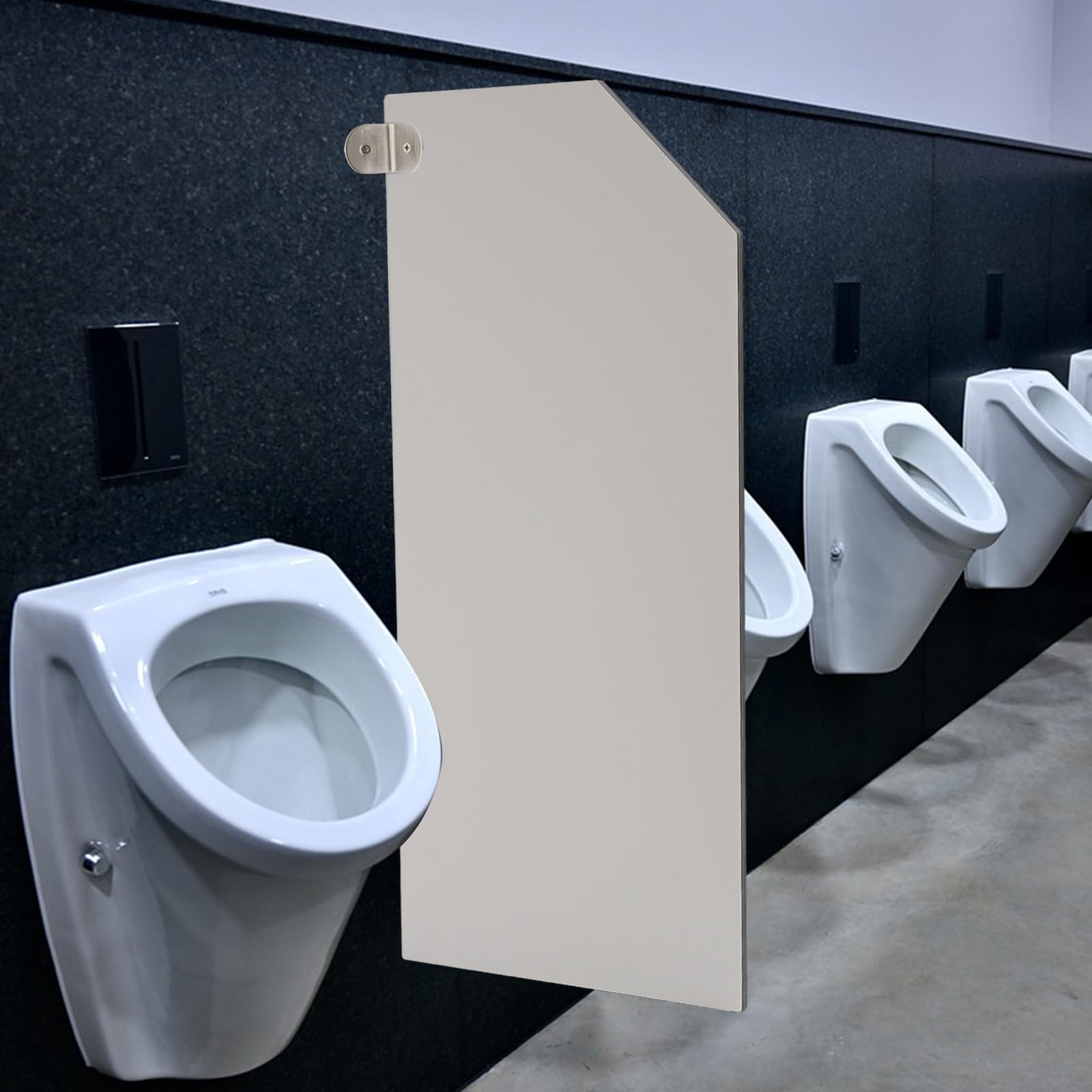 WOQLIBE Urinal Trennwand Toilettenabtrennung, 40 × 90cm Wandmontage Männer Urinal Trennwand, Urinal Trennwand Trennwand für Toiletten in Kinos, Hotels, Einkaufszentren, Bars (Abgeschrägter Winkel)