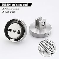 Vista 4 de KES Estantes de vidrio para baño, estante de baño flotante de vidrio de 16 pulgadas con barra, paquete de 2 unidades de montaje en pared SUS 304