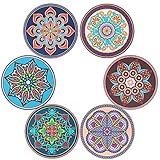 Trivets for Hot Pots and Pans, VIDAYA Vintage Ethnic Floral Mandala Silicone Pot Holders -Multi-Use Great Heat Resistant Hot Pads for Kitchen Table, Dishwasher Safe (6 Pack)