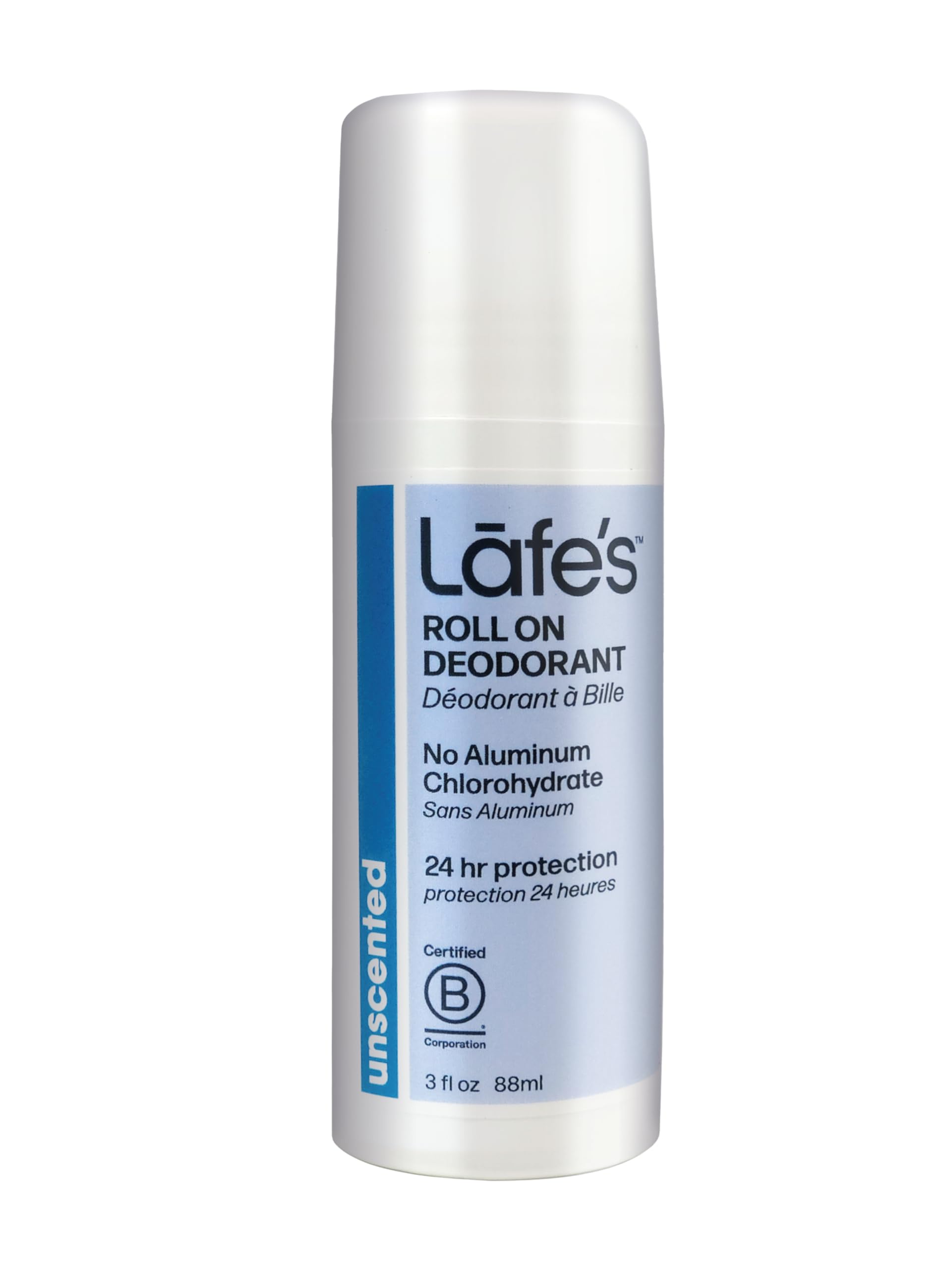 Lafe's Natural Deodorant | 3oz Roll-On Aluminum Free Natural Deodorant for Men & Women | Paraben Free & Baking Soda Free with 24-Hour Protection | Unscented