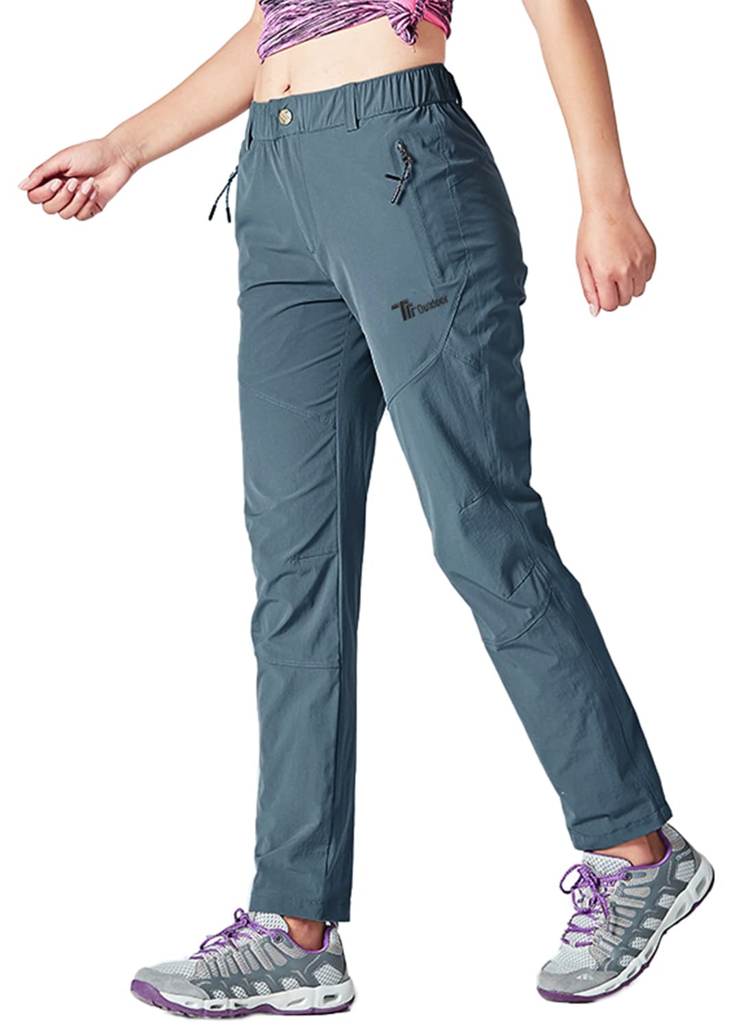 YSENTO Damen Wanderhose Outdoorhose Wasserdicht Schnelltrockend Stretch Trekkinghose Funktionshose mit Reißverschlusstaschen