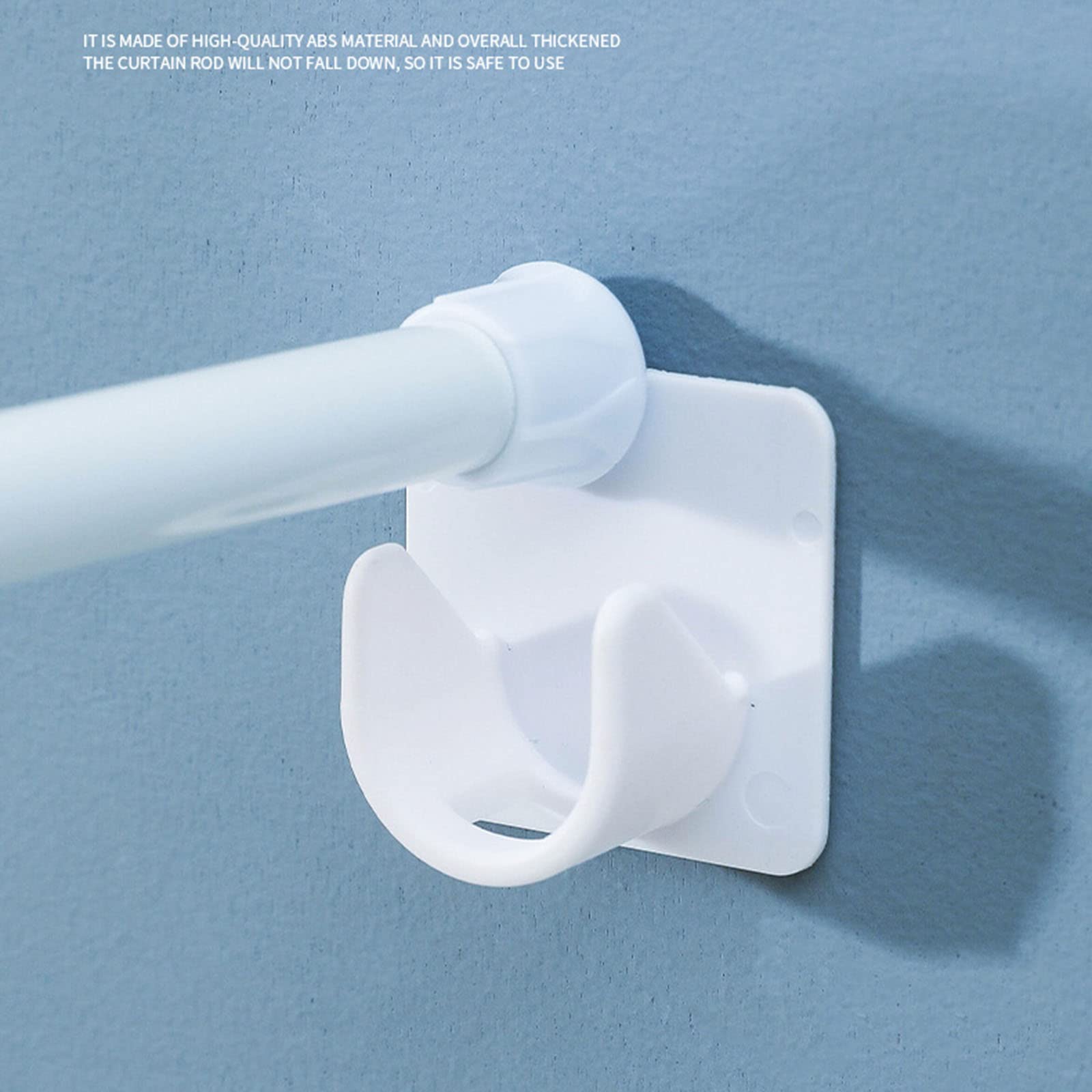 CATSELURRY Storage Rack 2Pcs Shower Curtain Rod Holder Self Adhesive Telescopic Support Sticker