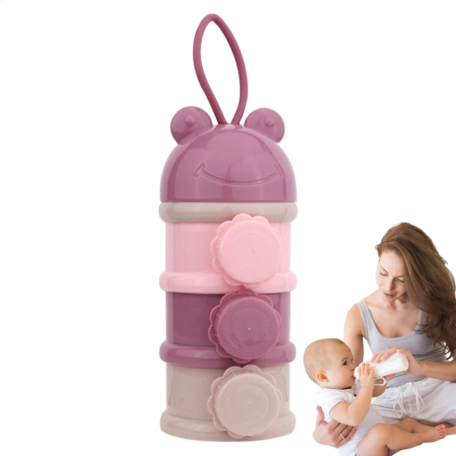 Baby Milk Powder Dispenser, Portable Formula Storage Container, Multi-Compartment Organizer, 7.2x2.91 Inches for Snacks, Fruits and Milk Material Pp Specifications Three Layers