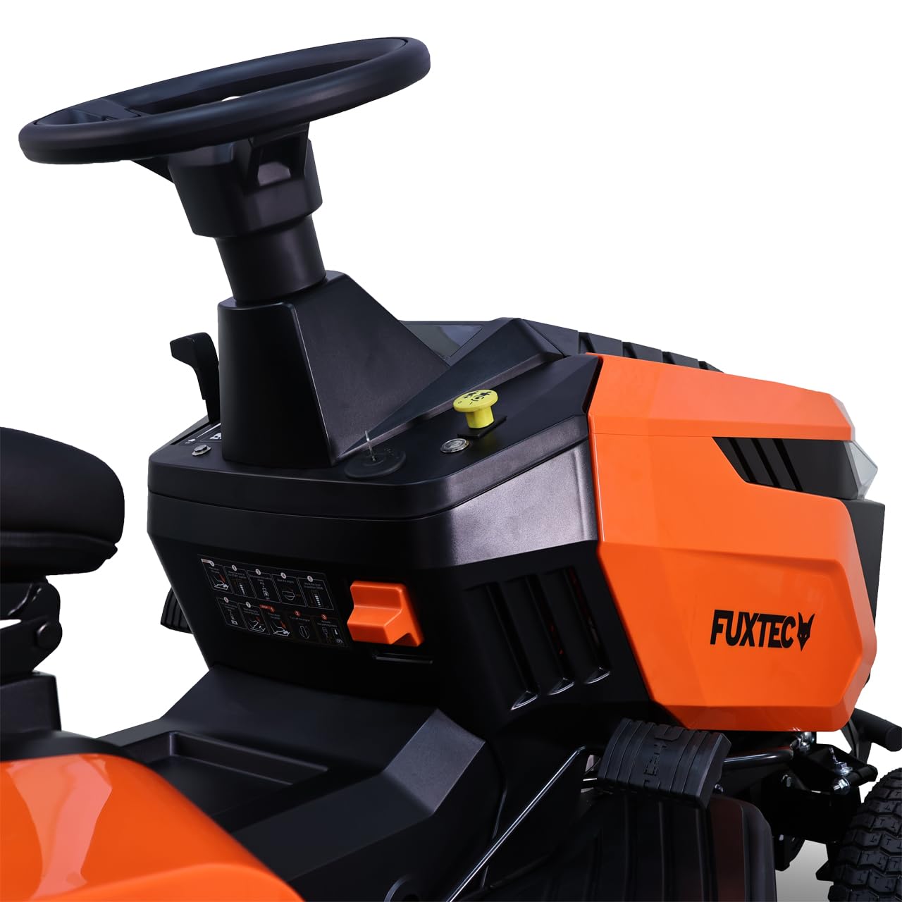 FUXTEC Rasentraktor FX-RMT92A, Aufsitzmäher mit 92cm Schnittbreite, 6-stufige Schnitthöhenverstellung, 452ccm Hubraum, Hydrostat, Rückwärtsmähen, geeignet für Flächen bis 6500m²