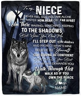 CenturyTee Personalized to My Niece from Aunt Uncle Blanket Never Feel You are Alone Wolf Moon Night Dark Forest Family Love Niece Birthday Christmas Fleece Blanket (30x40 Inches - Baby Size), 807
