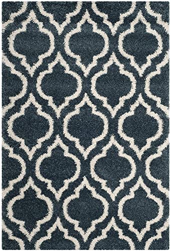 Image of Super Ultra Modern Soft Shaggy Handcrafted Anti-Skid Silk Touch Carpet, Size 6x9 Feet, Color SLTEE /TEALL