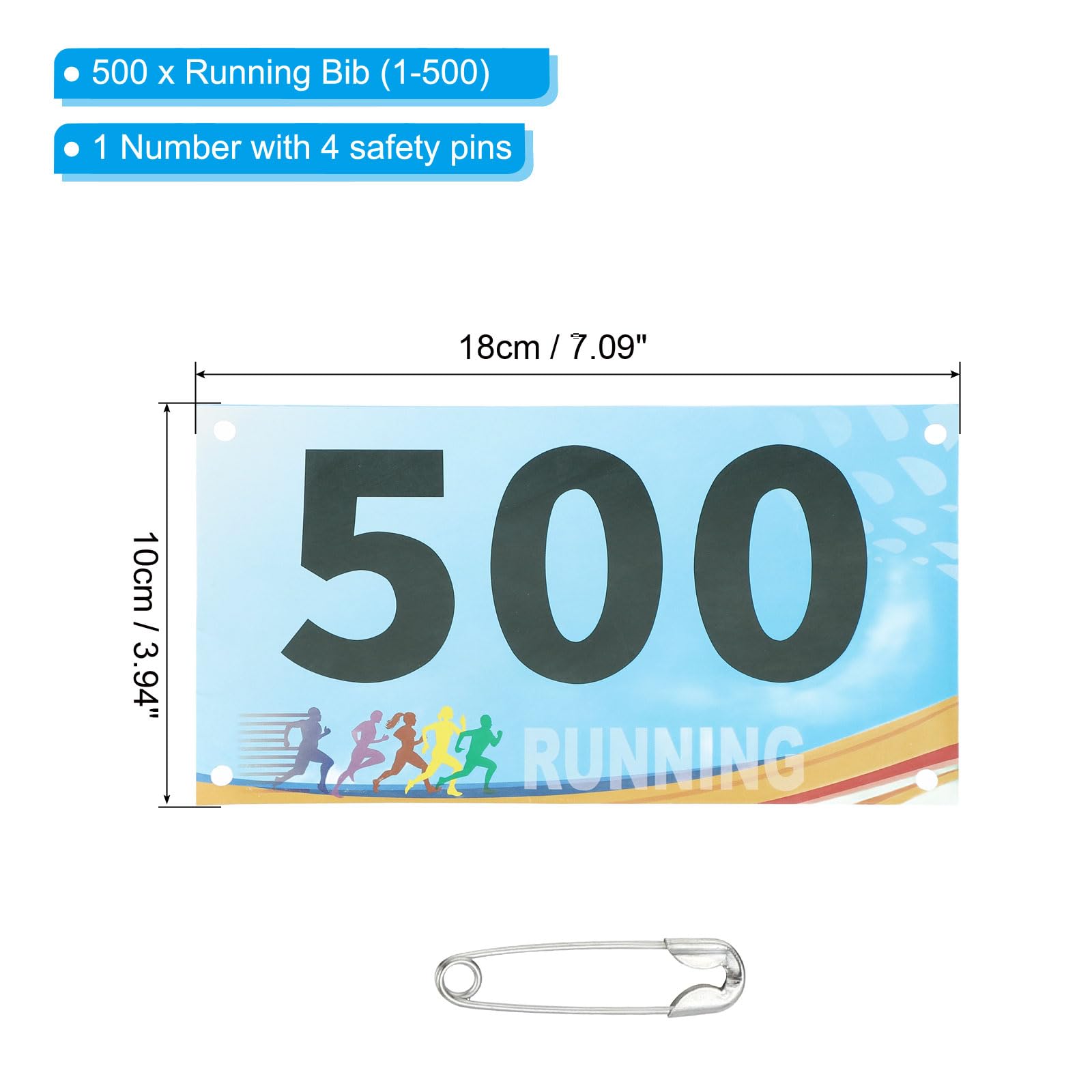 PATIKIL Dossards de course à pied indéchirables, numéros de compétiteur de course avec épingle de sûreté pour marathon sport jeu