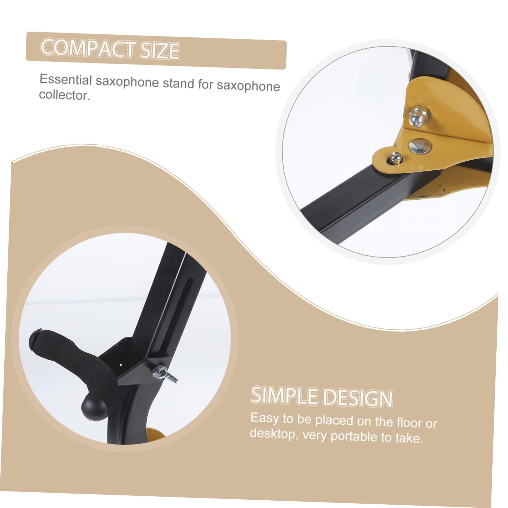Supporto Pieghevole per Sassofono Tenore e Contralto Porta Sax Stabile e Leggero con Rack Multifunzionale per Clarinetto e Flauto Accessorio Strumento Musicale Portatile