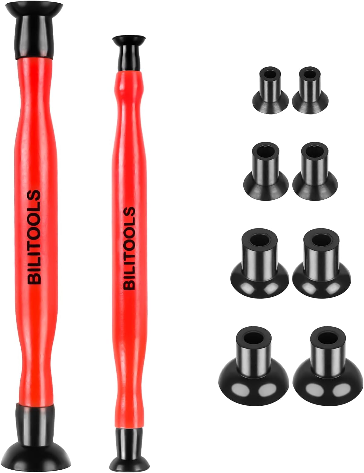 2PCS Valve Lapping Kit with 8 Suction Plates 4 Size, Valve Grinding Tool for Engine Maintenance (Red)