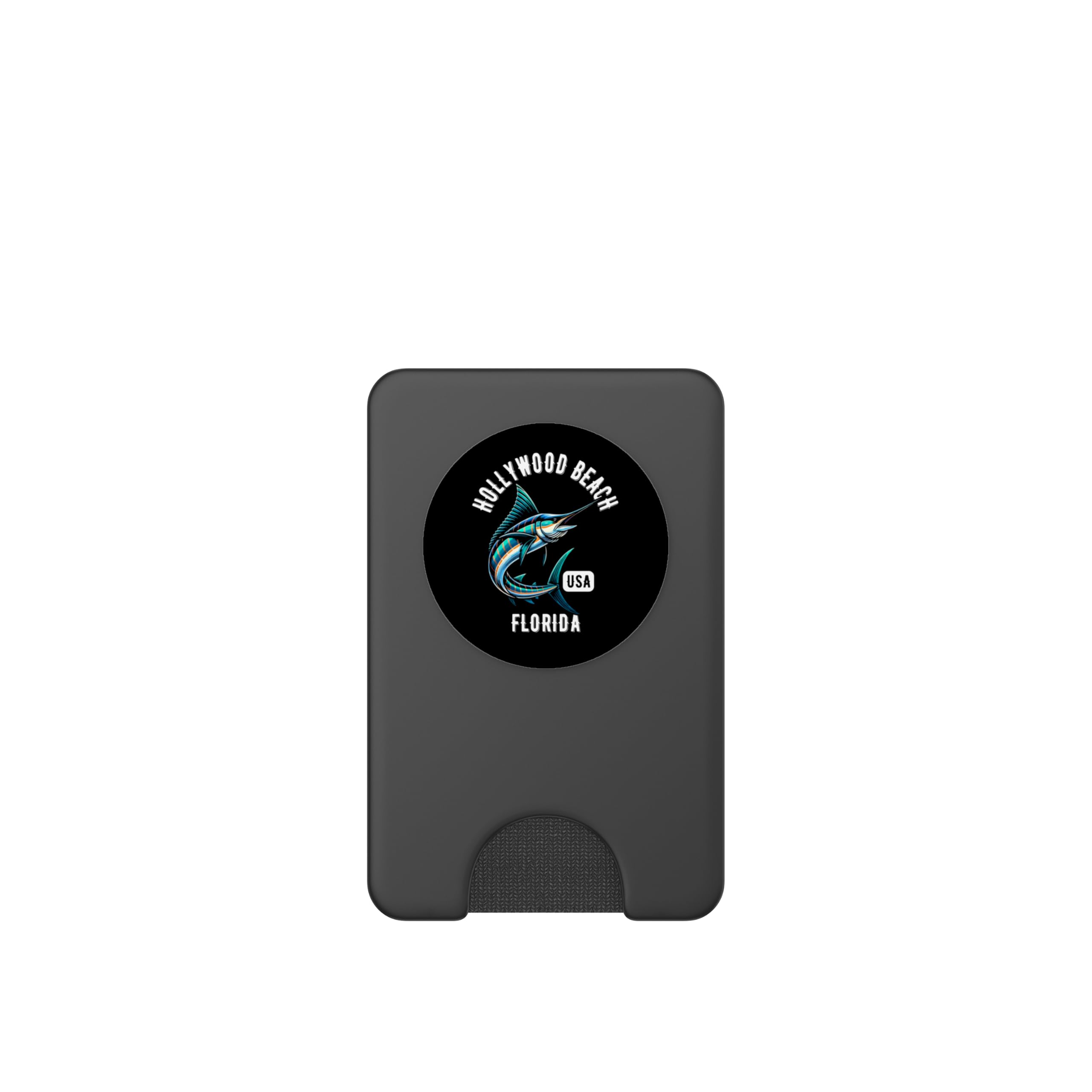 Hollywood Beach Florida USA Fishing Design PopSockets PopWallet for MagSafe, Black - Image 2