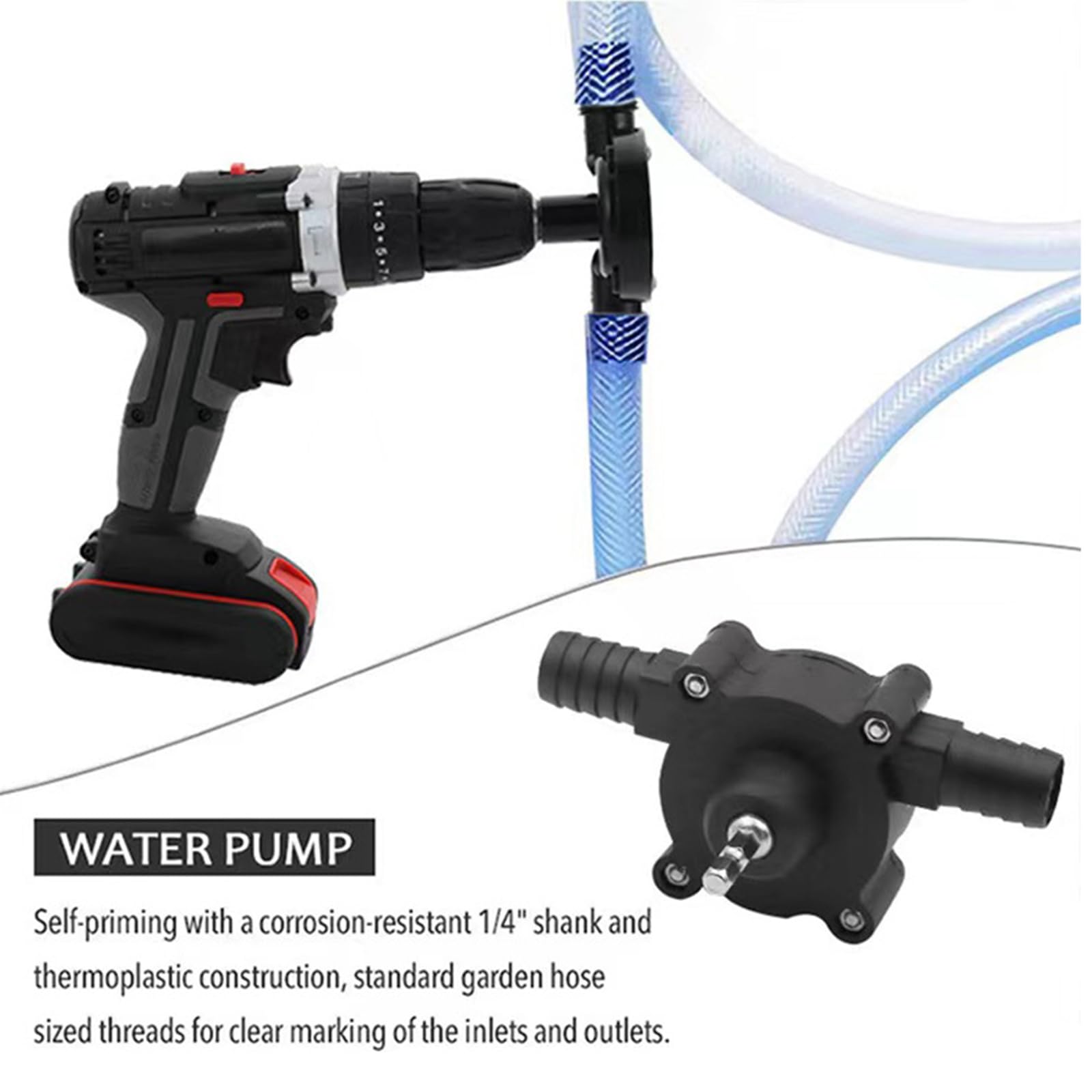 Bohrmaschinen-Pumpe Für Akkuschrauber - Mini-Wasserpumpe Für Entwässerung & Flüssigkeitstransport