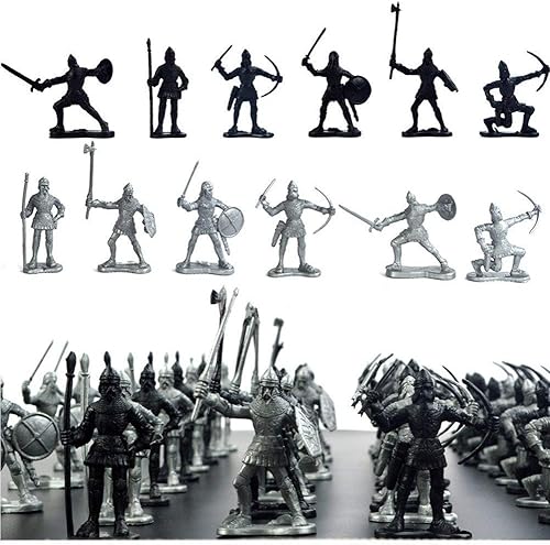 Miniatura 5 de 60 piezas de soldados medievales figuras militares de juguete de soldados romanos antiguos figuras estatuas edad media infantería del ejército