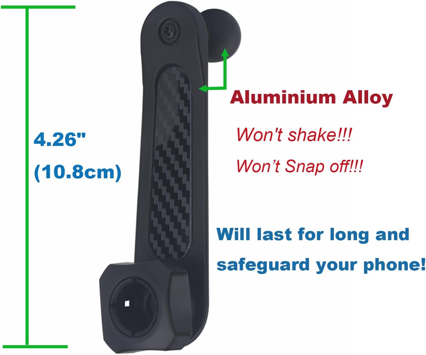 Aluminium 17mm/0.67" Ball Mount Extension Arm 17mm Magnetic Ball Phone Mount Holder for Magsafe Phones Bundle image 2