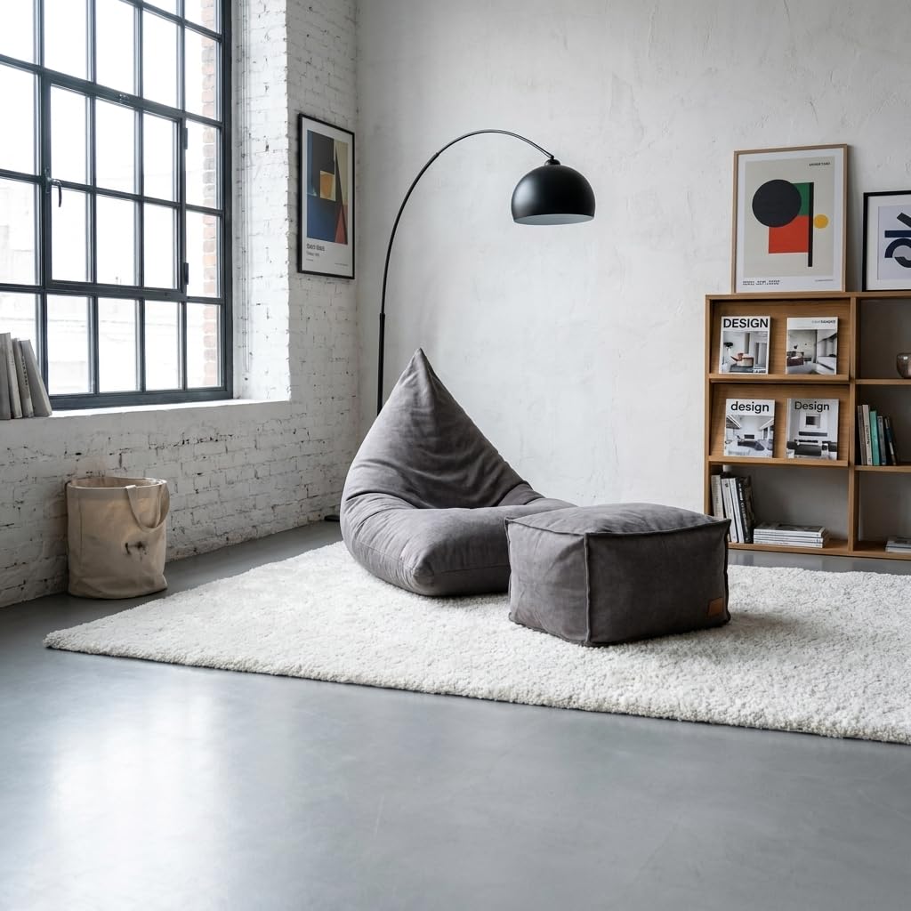 Aiire Puff con Relleno Incluido Moderno - Puf Salon XXL de Diseño para Adulto o Juvenil - Funda Desenfundable y Lavable - Puffs Infantiles XXL - Bean Bag Chair Gamer Gigante con Reposapiés