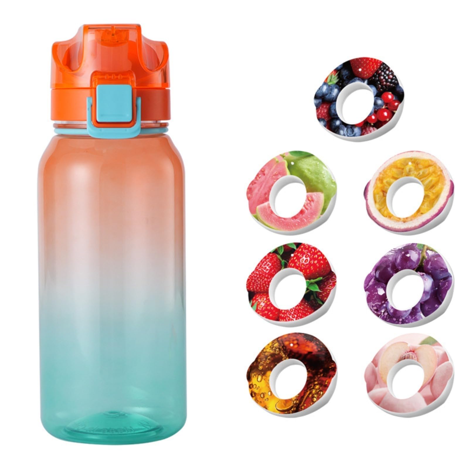 Generico Divertente e deliziosa borraccia da 800 ml senza zucchero, senza calorie, al gusto di frutta, a prova di perdite, portatile, adatta per essere portata a scuola dai bambini.