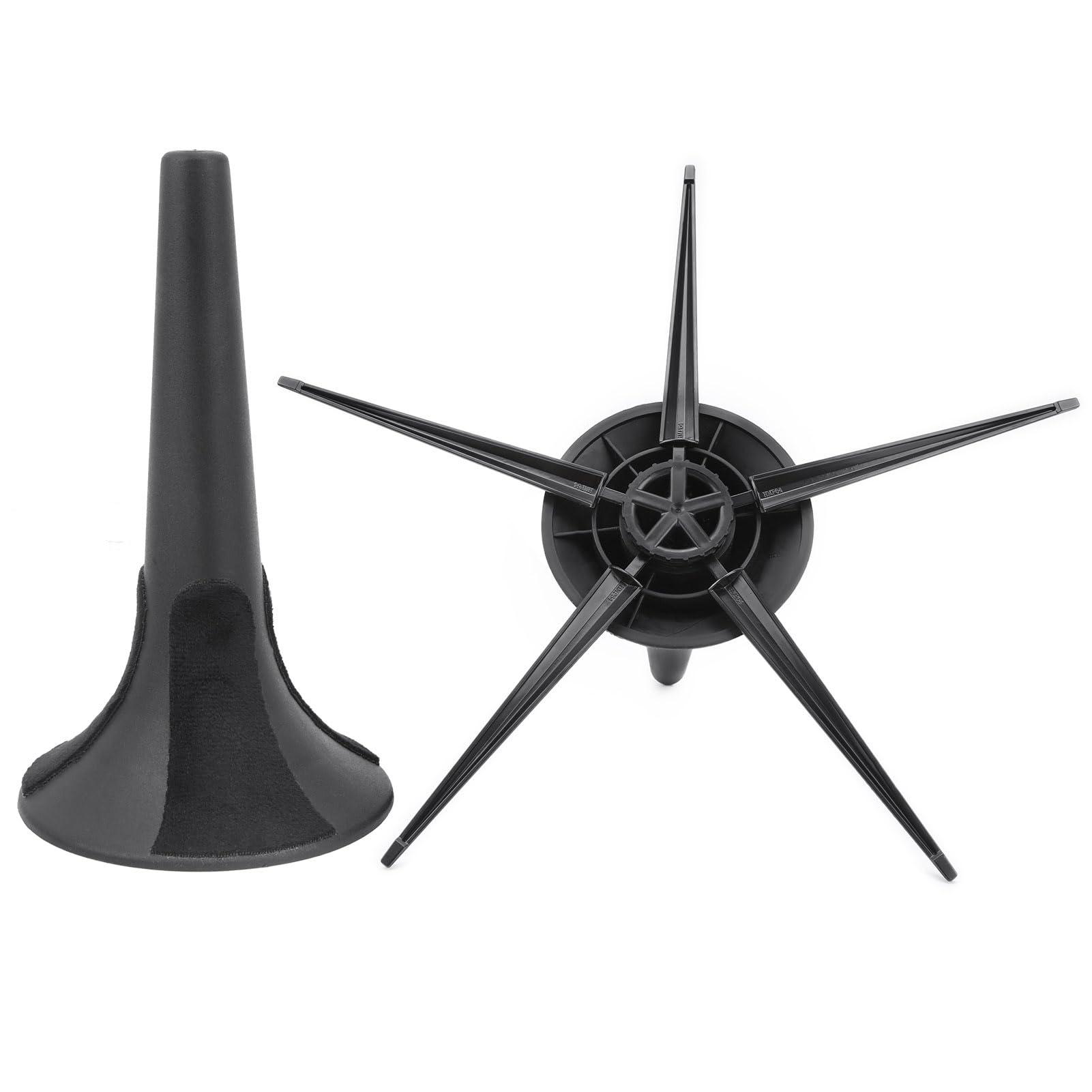 Dilwe Support de trompette à 5 jambes, pliable en ABS et alliage de zinc noir, pour performances, transport et stockage