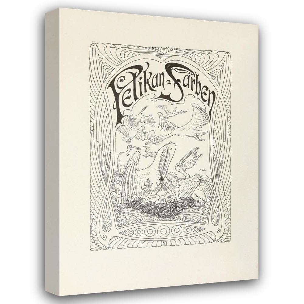 Fidus 28x39 Extra Large Gallery Wrapped Canvas Museum Art Print Titled: Fidus Series - Twelve Illustrations Pl.01 (1904)