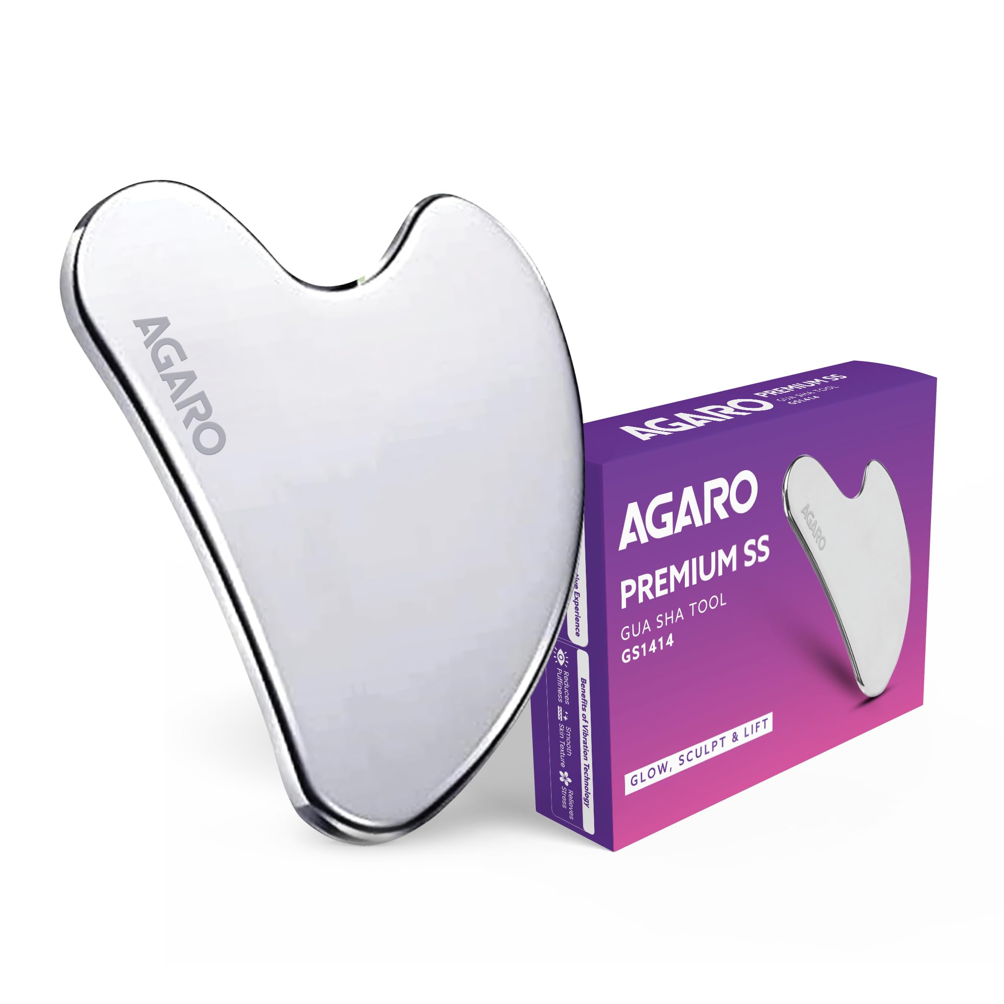 AGARO Premium Stainless Steel Gua Sha Tool – Facial Massager for Face, Neck & Eyes | Tightens Skin, Reduces Wrinkles & Relaxes Muscles. 100% stainless steel, improve circulation, reduce puffiness, enhance skin elasticity.-image-15