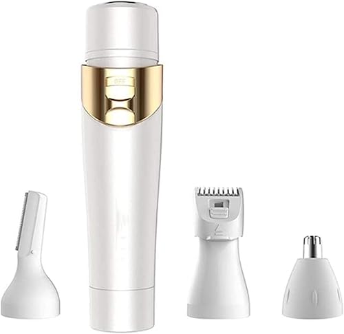 GIENEX Recortadora de cejas recargable y removedor de vello facial para mujeres, rasuradora de cejas 4 en 1 y removedor de vello sin dolor,