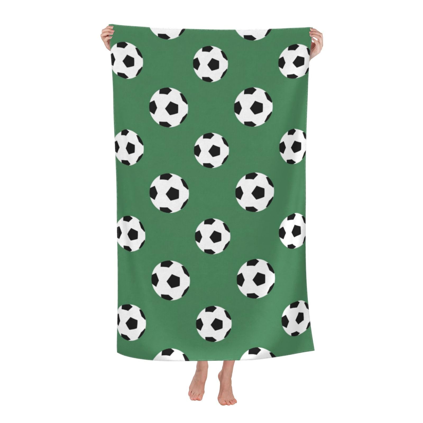 NImongt Soccer Print Oversized Adult Beach Towel For Travel Weekend Getaways Festivals Camping Trips