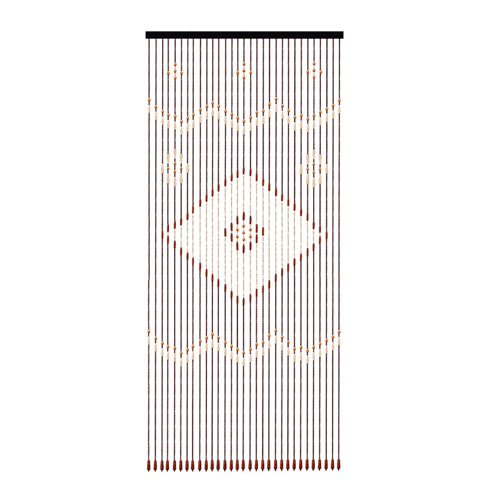 Repomanda Wood Beaded Door Curtain 31-Strand Beaded Curtain for Doorway Chocolate Brown Door Beads Curtains Hand String Chinese Classical Beaded Curtain for Living Room, Bedroom, Apartment
