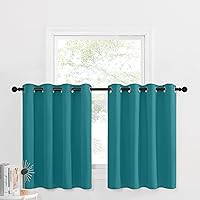 Vista 208 de NICETOWN - Cortinas opacas graduadas para ventanas pequeñas del baño, cortinas de privacidad de 30 pulgadas de largo para mini lavandería y cocina