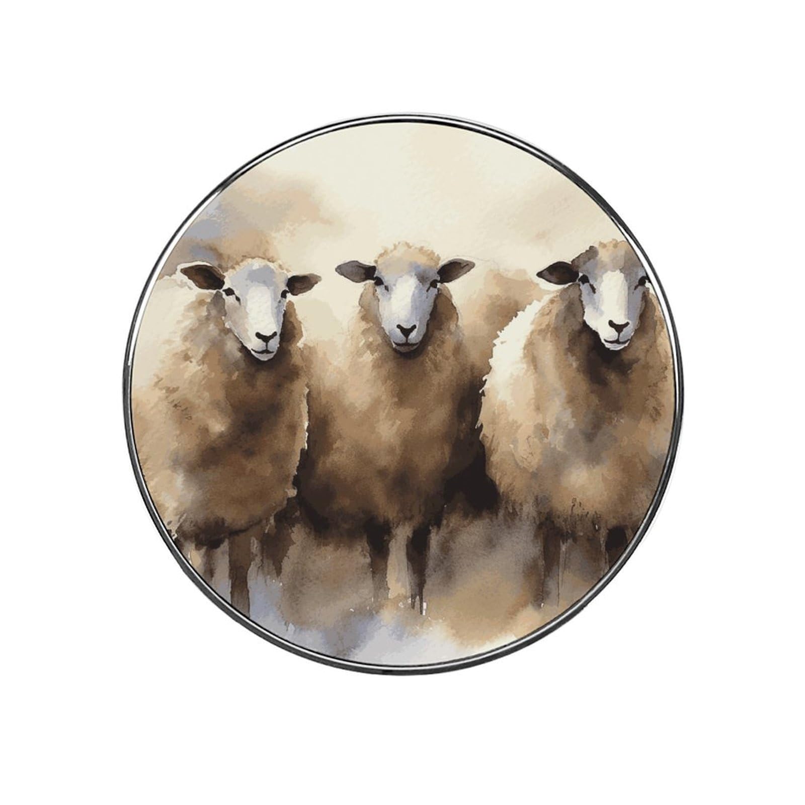 Adfgyerh Style Sheeps Watercolor Refrigerator Magnets Circular Design，Stickers Home Decorations，Fridge Magnets For Fridge Plant Lovers Kitchen Office Locker Whiteboard Car Garage Decor.
