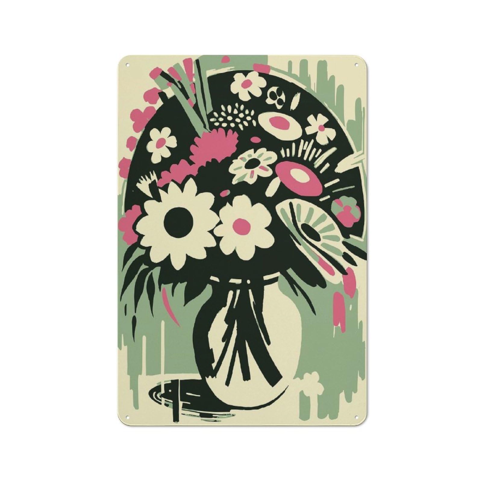 Junmoney Style-24 Vintage Tin Sign 30X20cm With Sophia Bouquet Of Flowers For Hobby Room Or Studio, For Metal Sign Collectors, For Garage And Workshop Walls