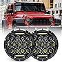 Jeep wrangler headlight, 7 Inch Led Headlights for Jeep Wrangler JK/TJ/LJ 1997-2020, 150W DOT Approved 500% Brighter Round LED Headlight with DRL, H4 H13 Adapter 2PCS (Black)