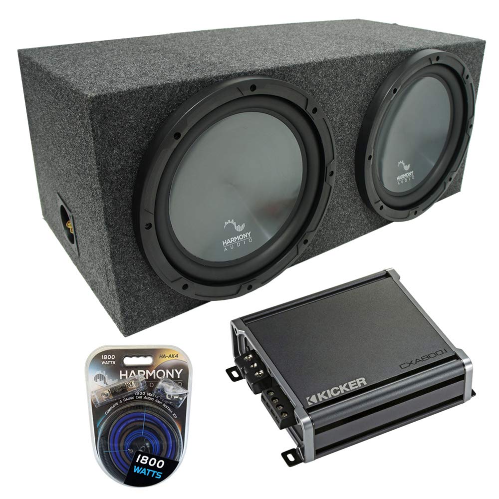 Harmony Audio R124 Bundle with Universal Car Stereo Rearfire Sealed Dual 12