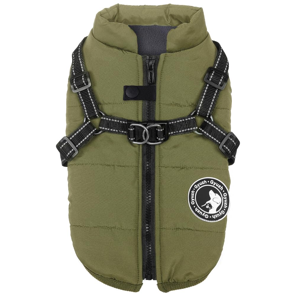 Gyuzh Dog Coat with Harness Puppy Coats Small Dog Harness Jacket Winter Waterproof Jackets for Smal Medium Large Dogs — image 1
