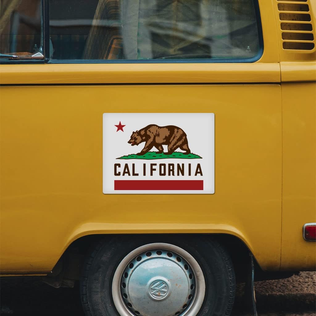 California Bear Car Magnet 2 PCS - California Flag Car Magnet - Patriotic Sticker