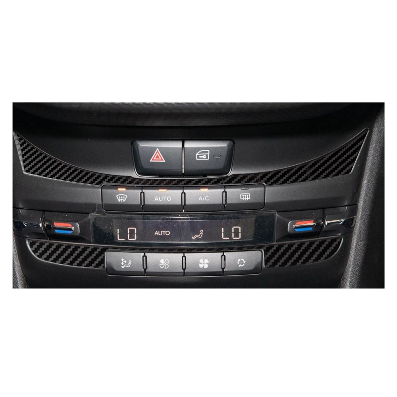 Autocollant De Réparation Bouton Peugeot 308/3008/5008 - Vinyle Noir, Lettrage Blanc - Contrôles Climatisation