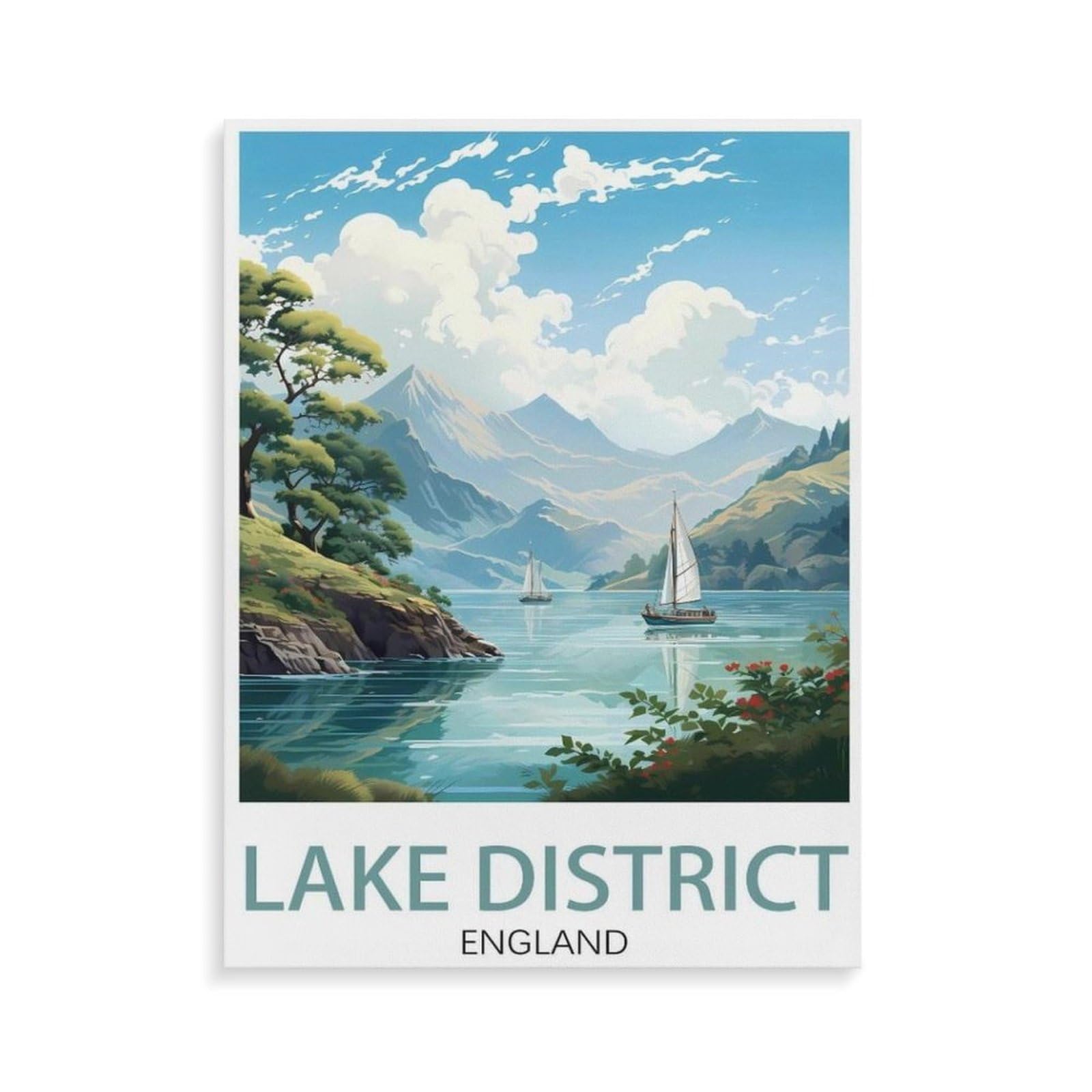 BEAYODKP Paint by Numbers，Lake District England，Exquisite Oil Painting by Numbers Kits for Beginners(20x30cm-P21