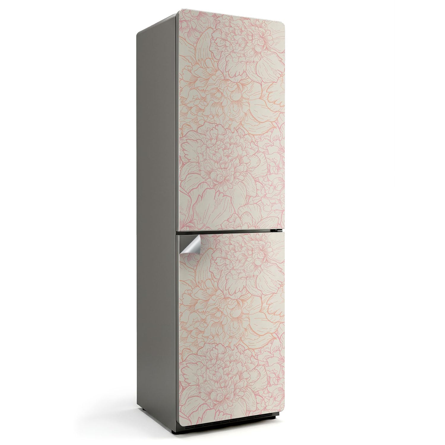 Decoración para Cocina con Vinilo Adhesivo Floral de 60x205 cm para Neveras Elegantes