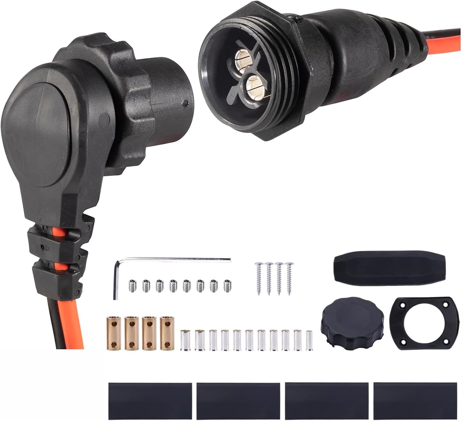 1865120 MKR-28 Trolling Motor Plug and Receptacle For Minn Kota Freshwater and Saltwater Marine Boat Battery Accessory Heavy Duty 8AWG Rated To 60A Up To 48V