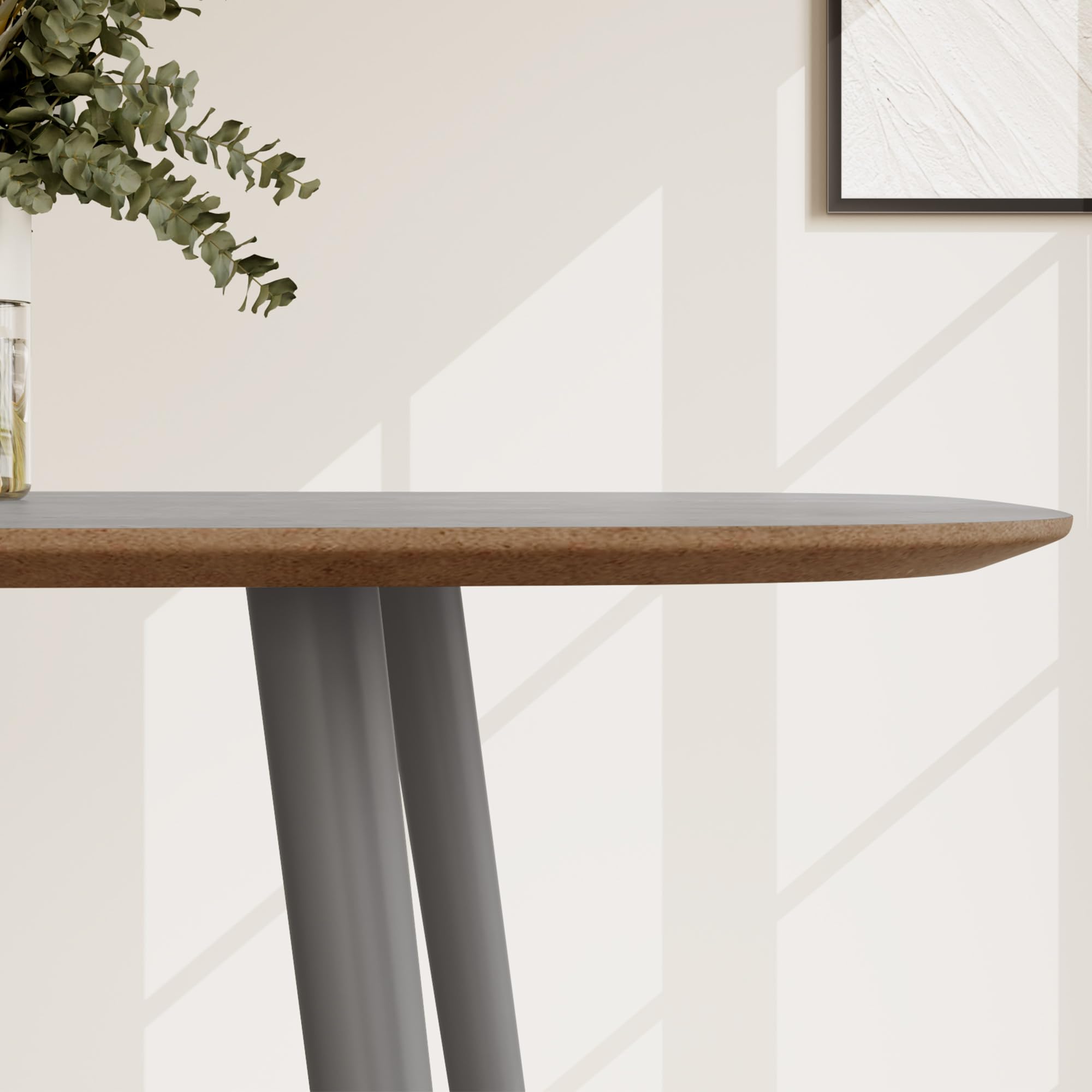 JIEXI Esstisch Küchentisch, 120 cm grau + 4 graue Stühle, 4-6 Personen | MDF Holz, Metallbeine, Modernes Design, Für Wohnzimmer & Esszimmer