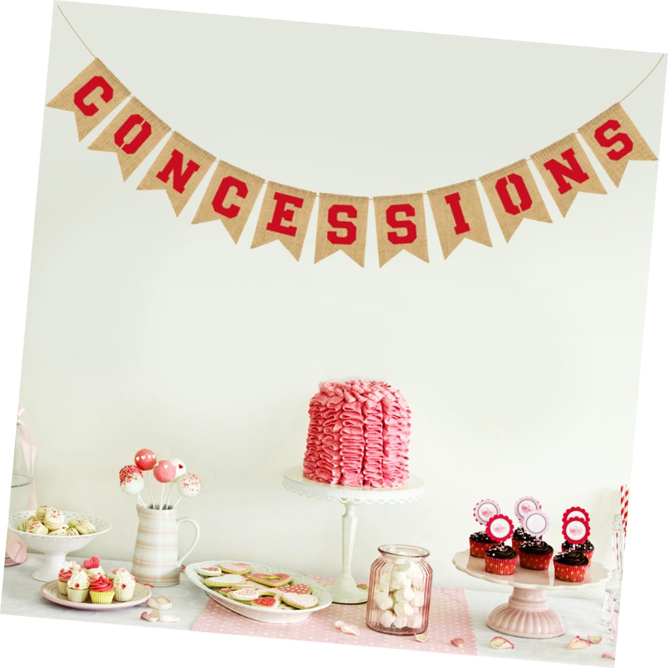 Toyvian 3pezzi Bunting Banner Lino Forma Per Decorazioni Di Feste Tema Sportivo Banner Concessions Riutilizzabile Per Eventi Interni Ed Esterni Per Compleanni e Occasioni Festive