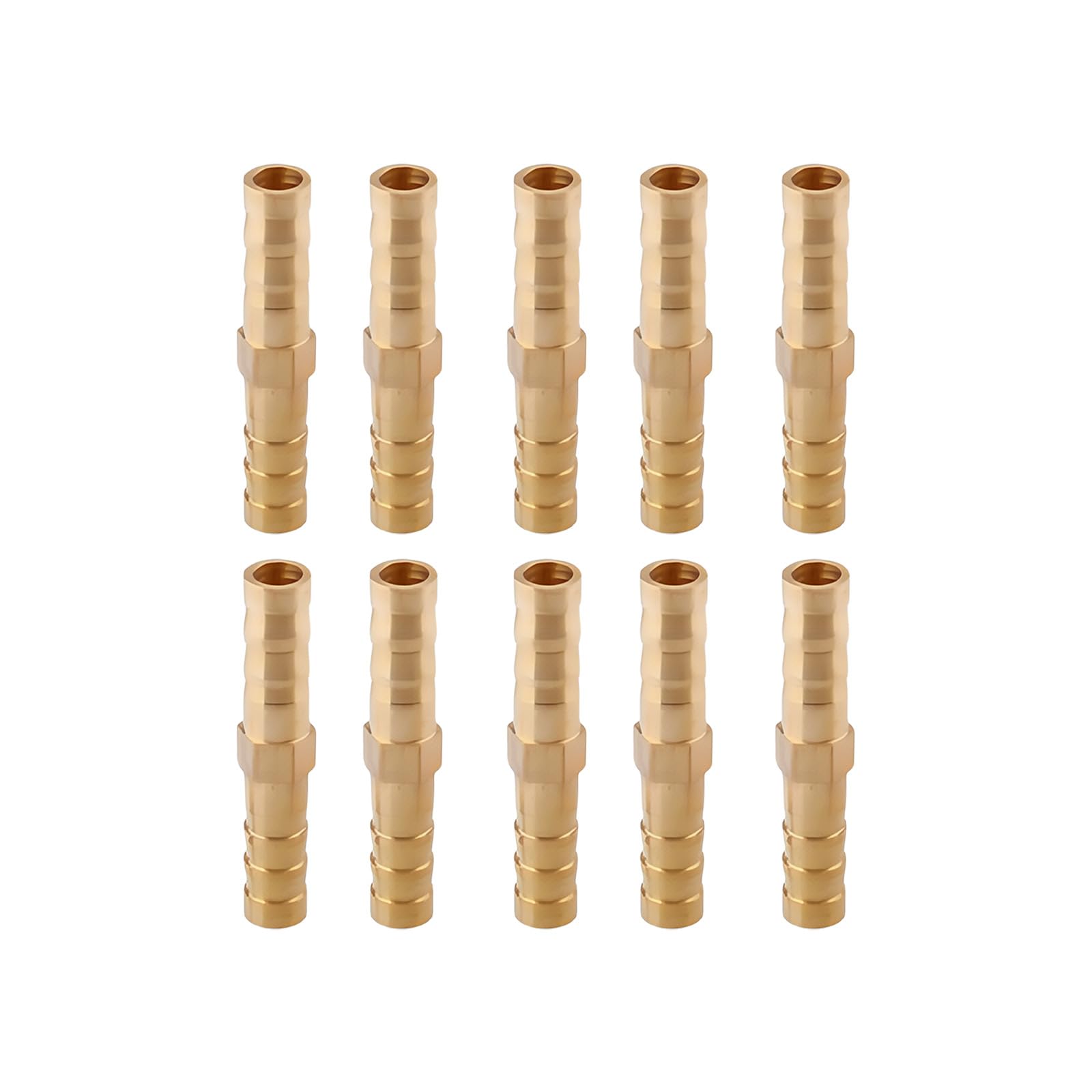 Tsophreniq 8Mm 10Pcs Brass Barbed Hose Connectors Repair Barbed Fittings For High Temperature & Erosion Resistant Plumbing Repairs Brass Hose Adapter Connectors