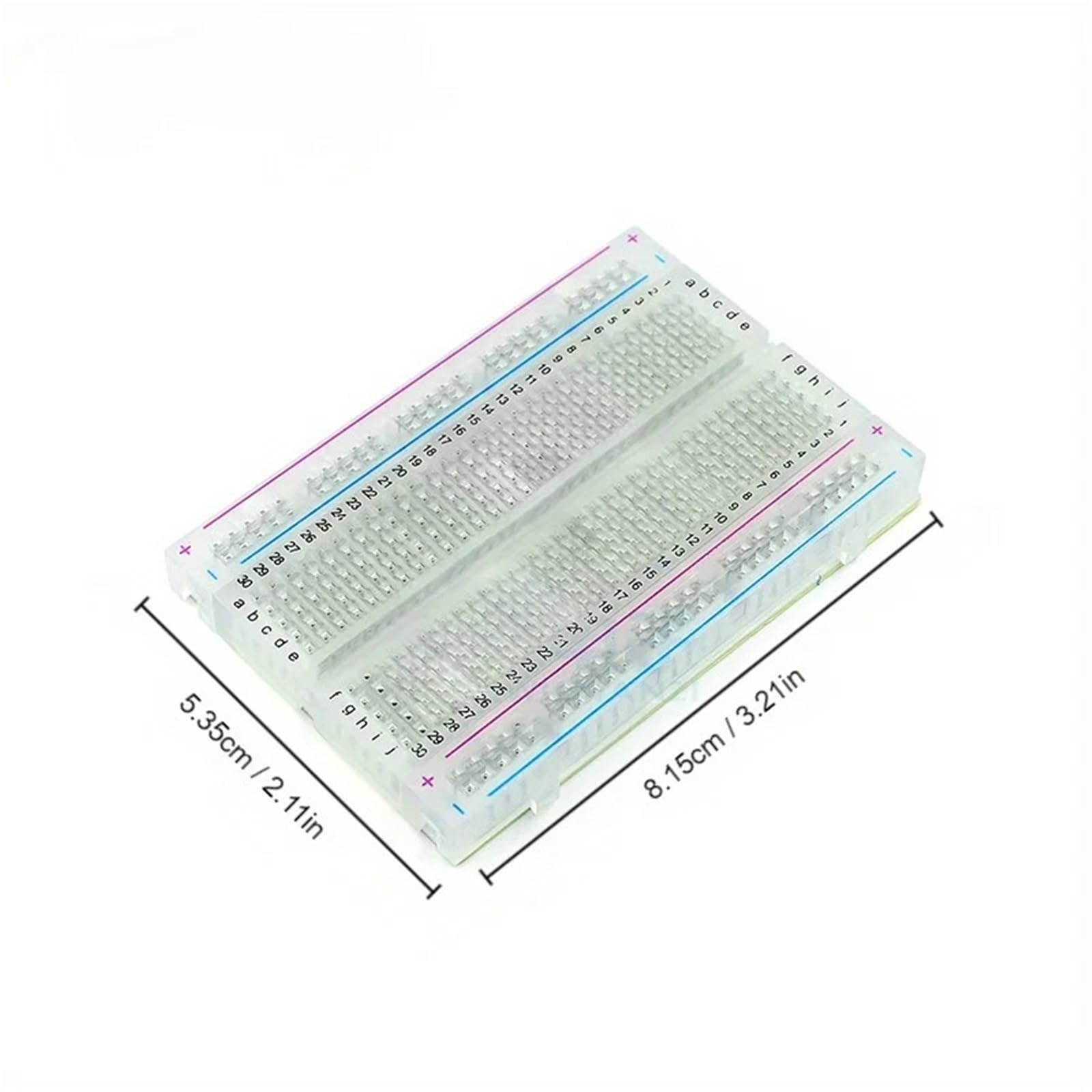 Kit mini breadboard trasparente da 400 punti, 1 pz., set di cavi jumper maschio-maschio da 10 cm, scheda di prova prototipo senza saldatura.