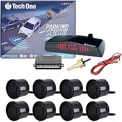 Sensor Estacionamento 8 Pontos Preto Fosco Display Led Sinal Sonoro