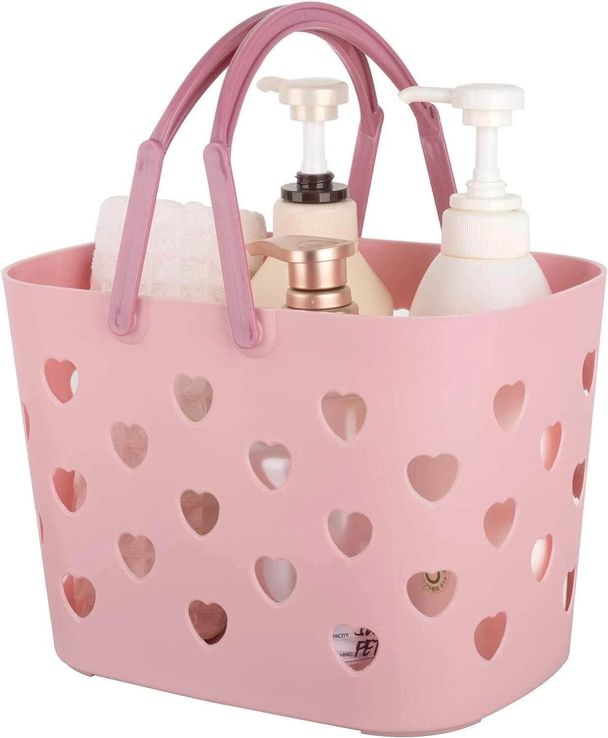 FIXED UP FINDS for Sturdy Pink Shower Caddy Portable Organizer Bpa Drainage for Home Gym Tr