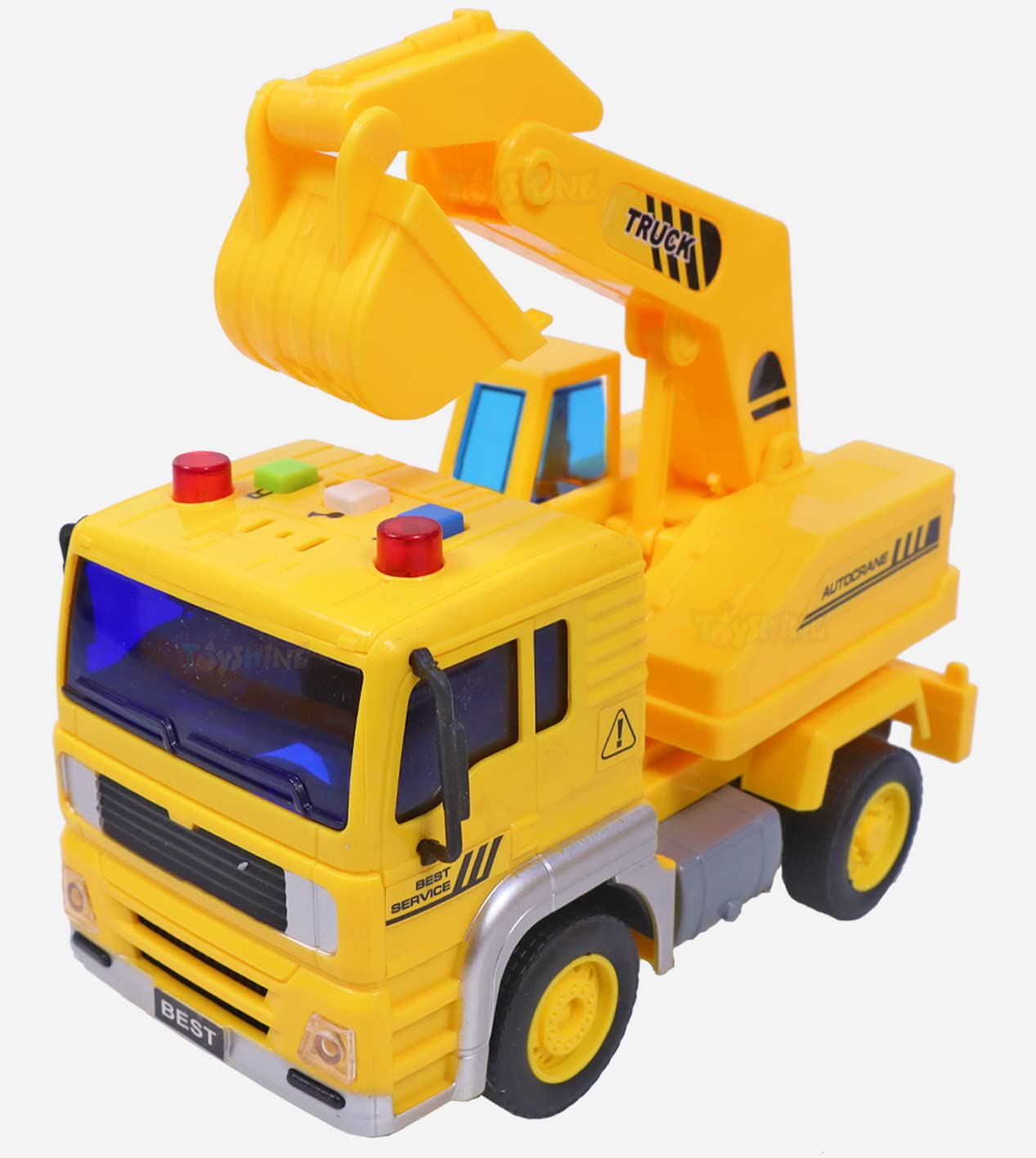 Toyshine 17 Cms Friction Super Crane Truck Construction Vehicle Toy for Kids, M-1 Yellow Color