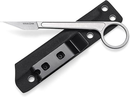 Miniatura 3 de OOULORE Fixed Blade Knife, 440C Blade Stainless Steel Handle, Tactical EDC Knife with Kydex Sheath, Outdoor survival Knife for Hiking, Camping OS108