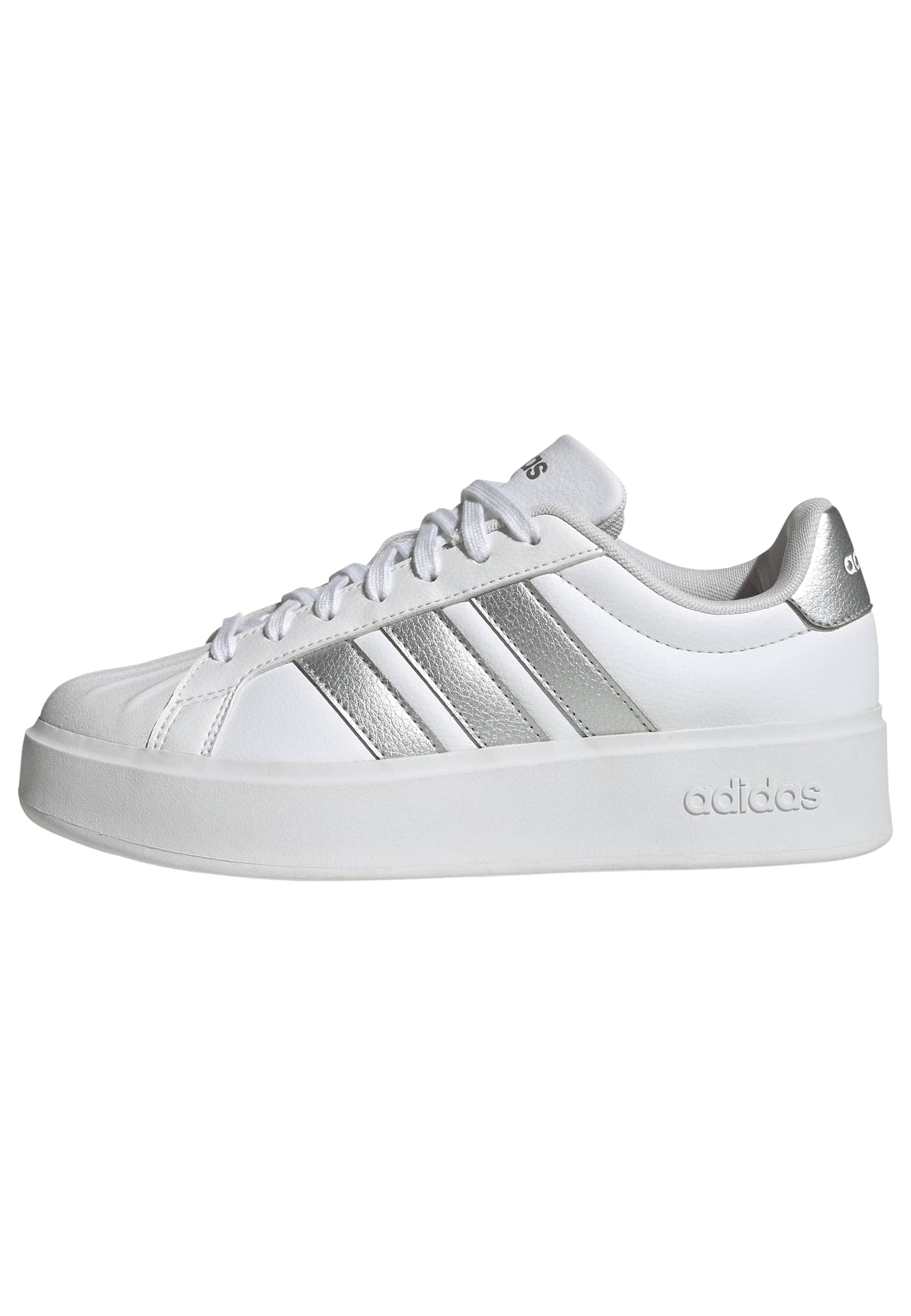 adidas Women's STREETTALK Bold Shoes, FTWR White/Silver met./core Black, 7 UK
