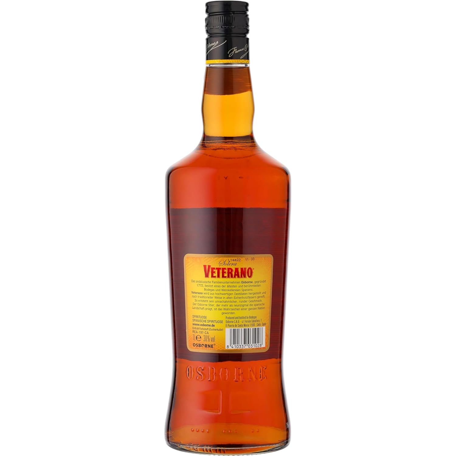 Osborne Veterano – Hochwertige Spirituose aus Spanien hergestellt nach dem Solera-Verfahren mit 30% vol. (1x 1,0l)