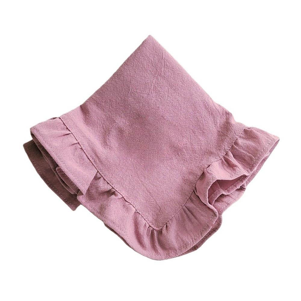 10 Pièces à Volants Tissu Serviettes Coton Serviette Volant Doux