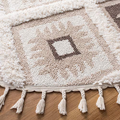 Tapete cuadrado Boho 200x200 cm color beige miniatura 6
